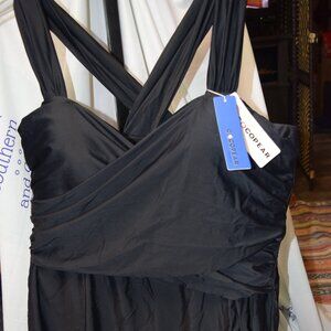 NWT Cocopear Womens Black Swimdress One Piece, Size 5XL